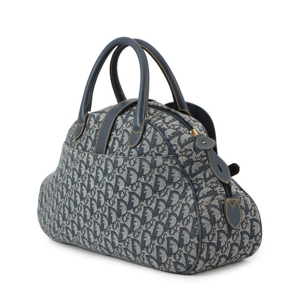 Dior Trotter double saddle bag Canvas/Leather Navy - Picture 2 of 16